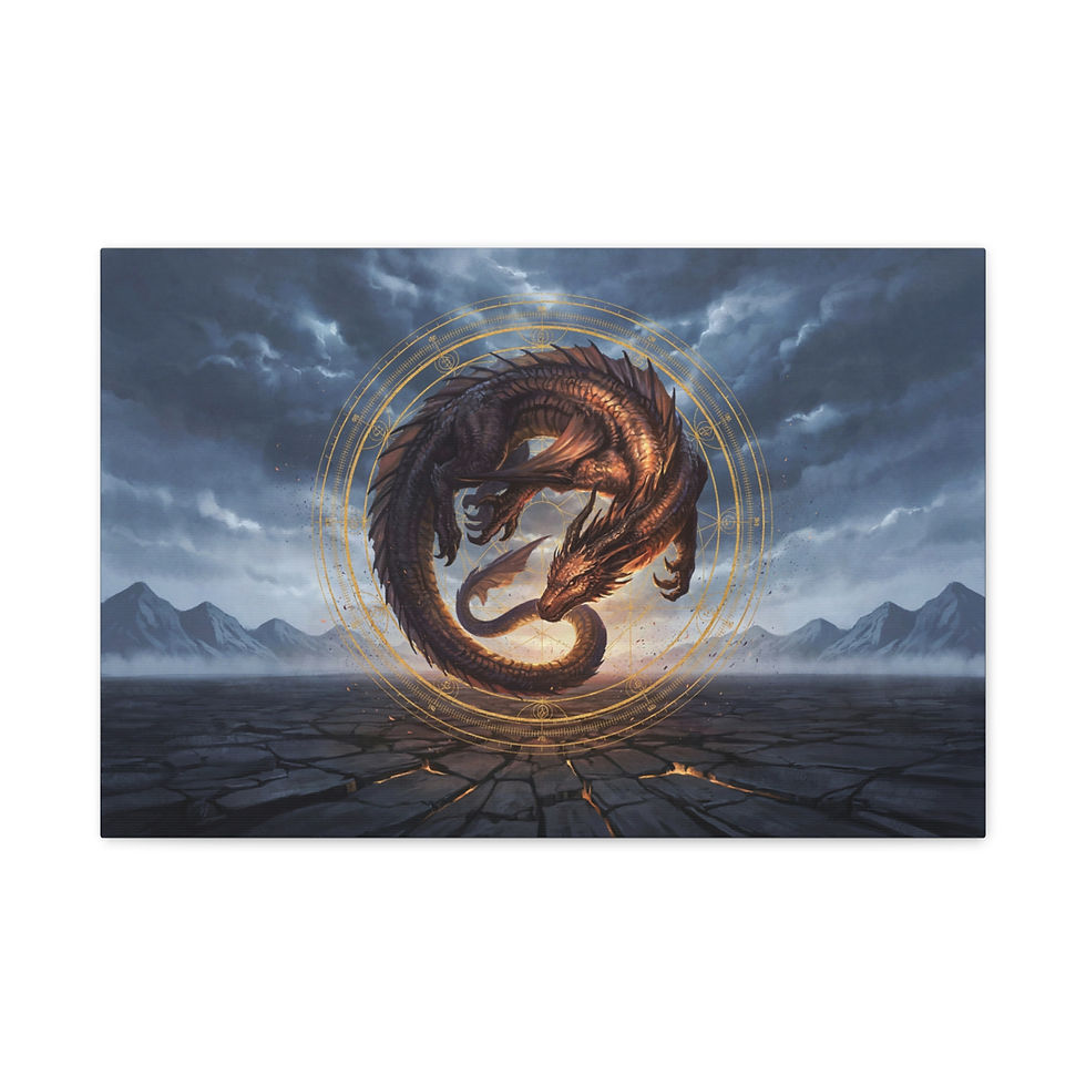 Thumbnail: Dragon Sigil Matte Canvas Wall Art — Stretched 1.25"