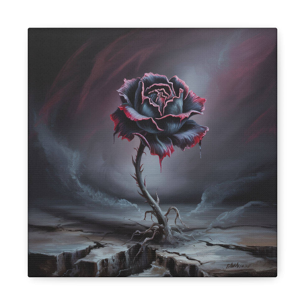 Thumbnail: Dark Gothic Rose Canvas Print — Matte Stretched Wall Art
