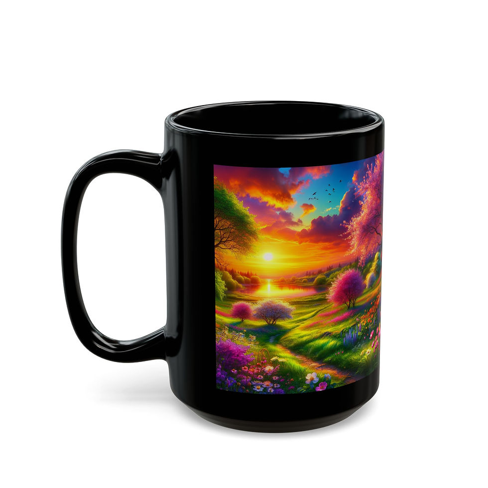 Thumbnail: May Sunset Black Mug - 11oz & 15oz