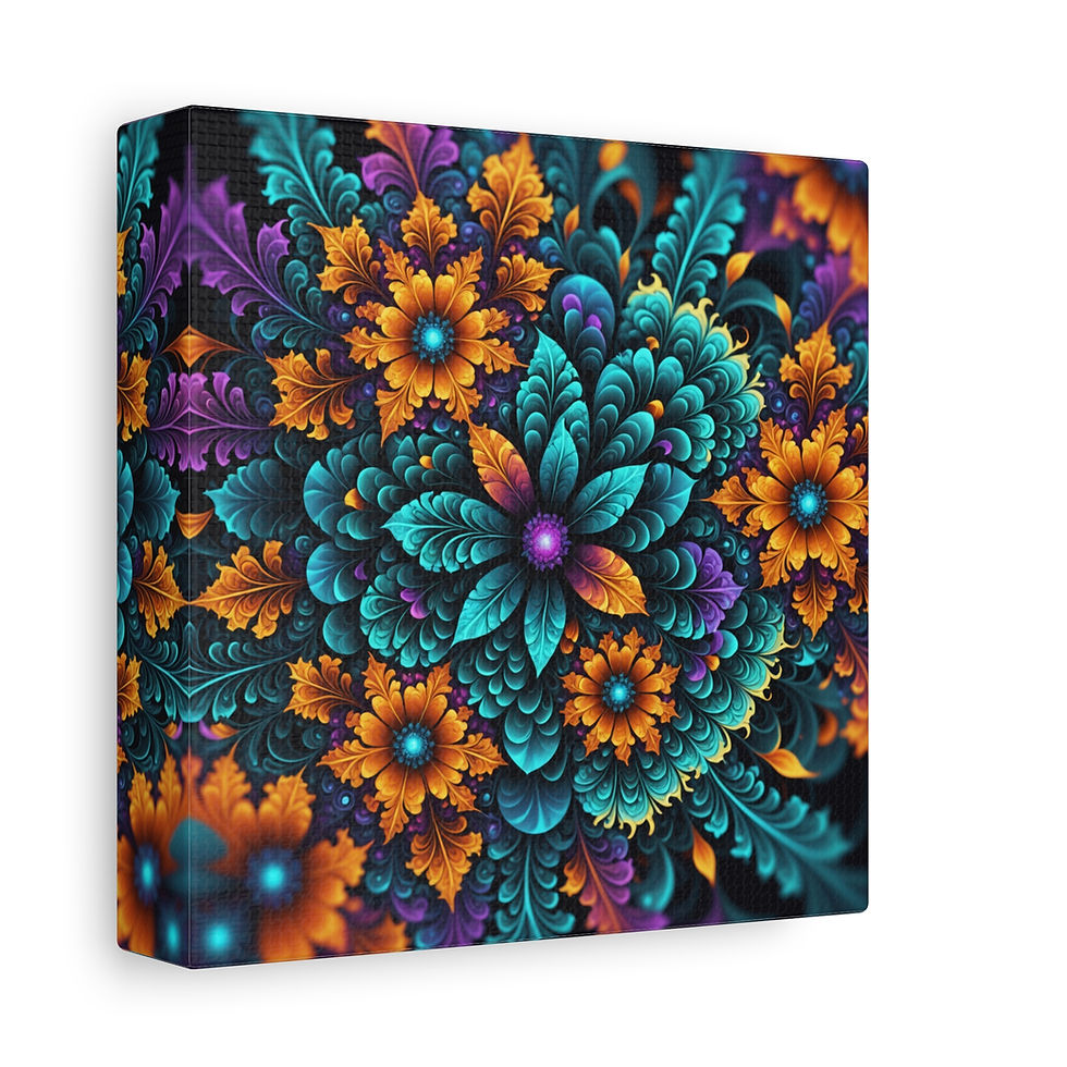 Thumbnail: Teal Contrast Canvas Wall Art, Colorful Wall Decor, Modern Home Art