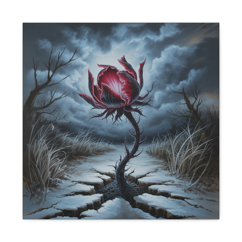 Thumbnail: Dark Fantasy Rose Canvas Print — Gothic Bloom Wall Art