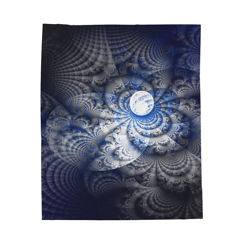 Thumbnail: Fractal Moon - Velveteen Plush Blanket