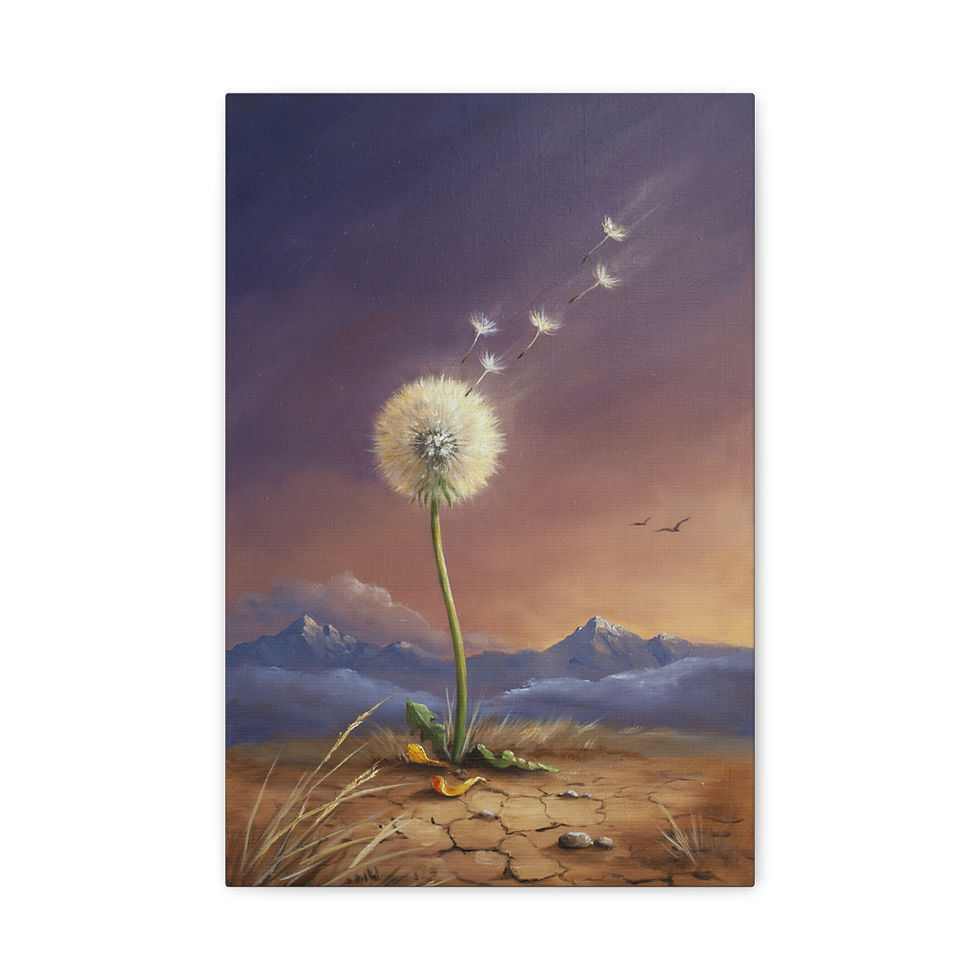 Thumbnail: Dandelion Dreamscape Matte Stretched Canvas
