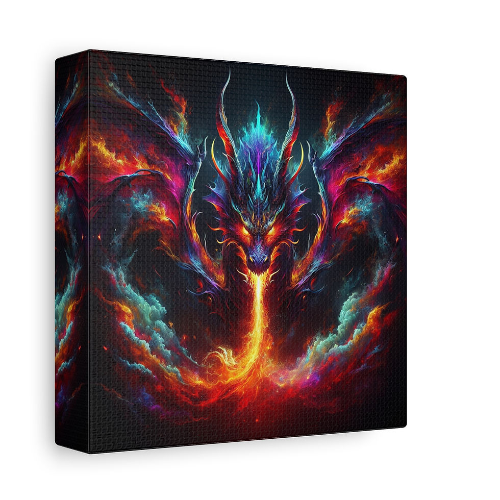 Thumbnail: Dragons Breath Canvas Wall Art - Fantasy Wall Decor, Gift for Gamers