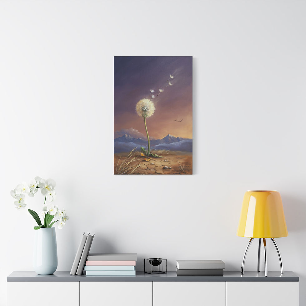 Thumbnail: Dandelion Dreamscape Matte Stretched Canvas
