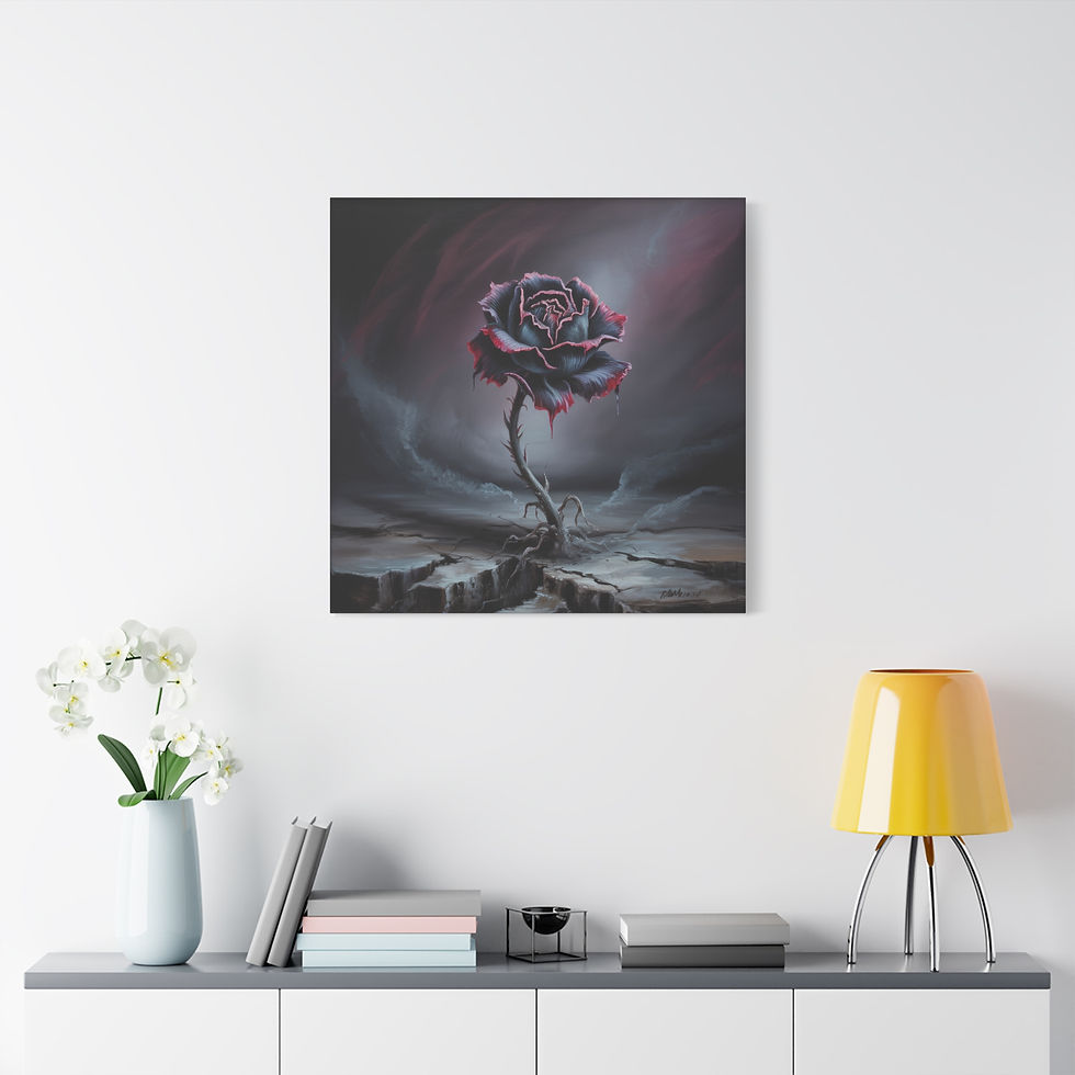 Thumbnail: Dark Gothic Rose Canvas Print — Matte Stretched Wall Art