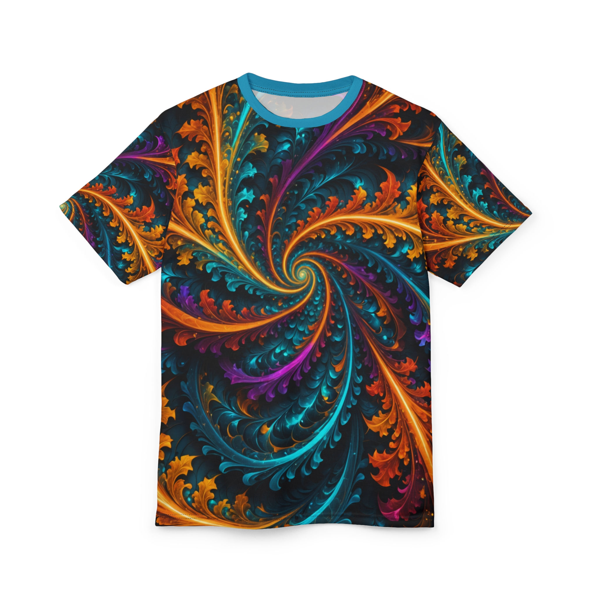 Autumnal Spiral Premium Tee, Abstract Art T-Shirt, Unique Gift for Art Lovers
