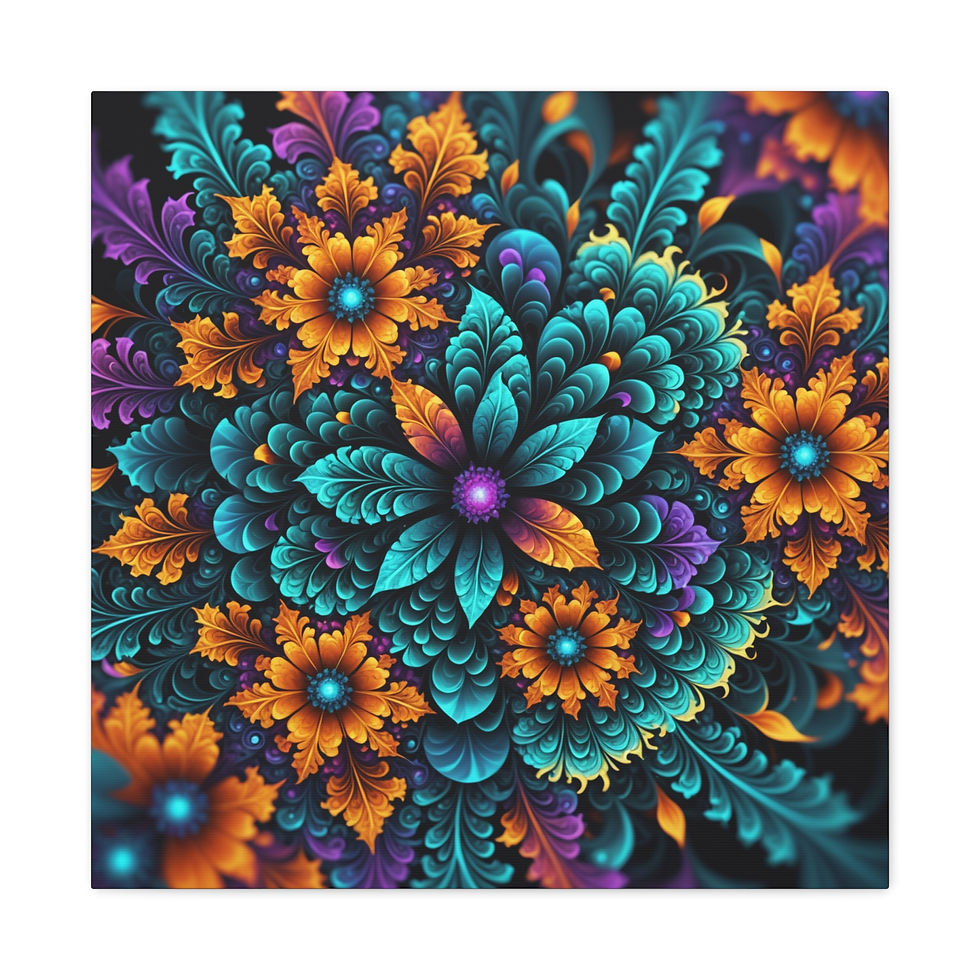Thumbnail: Teal Contrast Canvas Wall Art, Colorful Wall Decor, Modern Home Art
