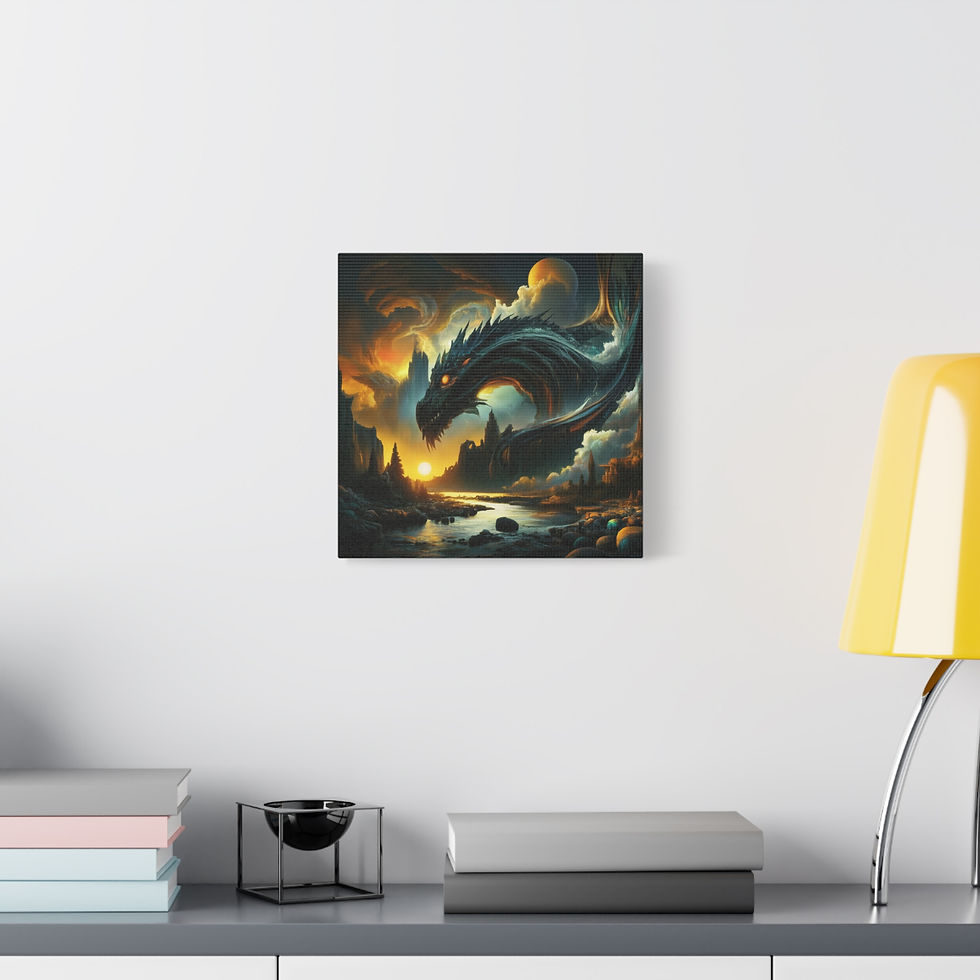 Thumbnail: Dark Forecast Canvas Wall Art, Fantasy Home Decor, Art for Gamers
