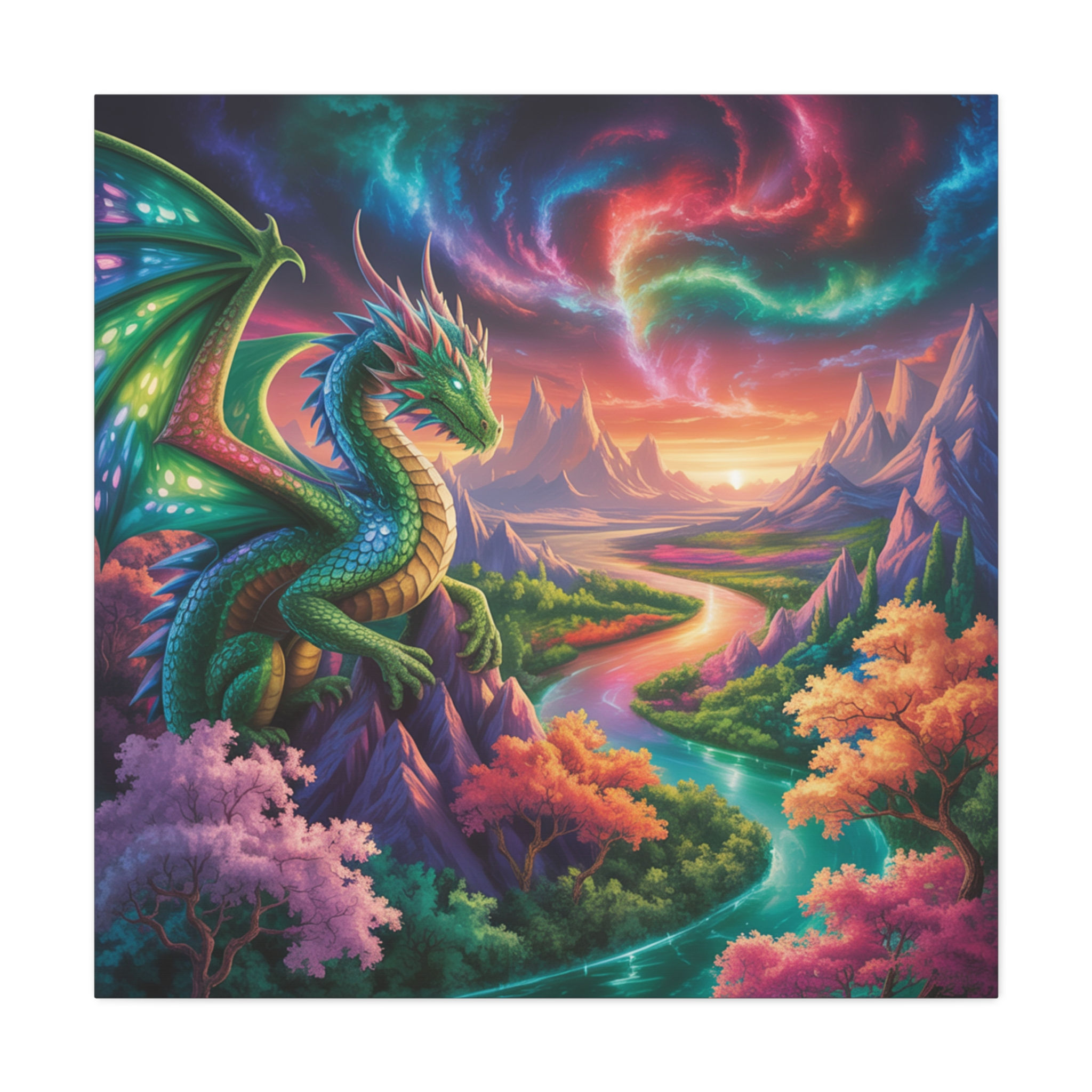 June Dragon Canvas Wall Art, Home Décor for Dragon Lovers, Magical Gift