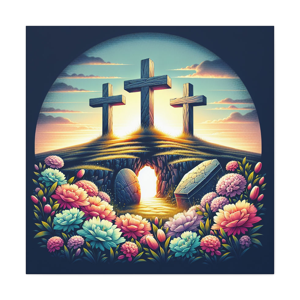 Thumbnail: Inspirational Canvas Art - Vibrant Crosses with Floral Design, Gallery Wrap