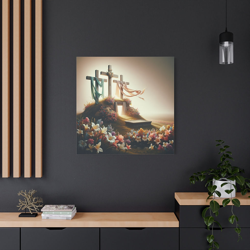 Thumbnail: Inspirational Canvas Wall Art - Religious Floral Crosses Decor