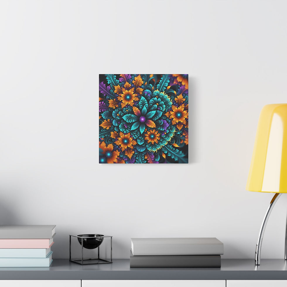 Thumbnail: Teal Contrast Canvas Wall Art, Colorful Wall Decor, Modern Home Art