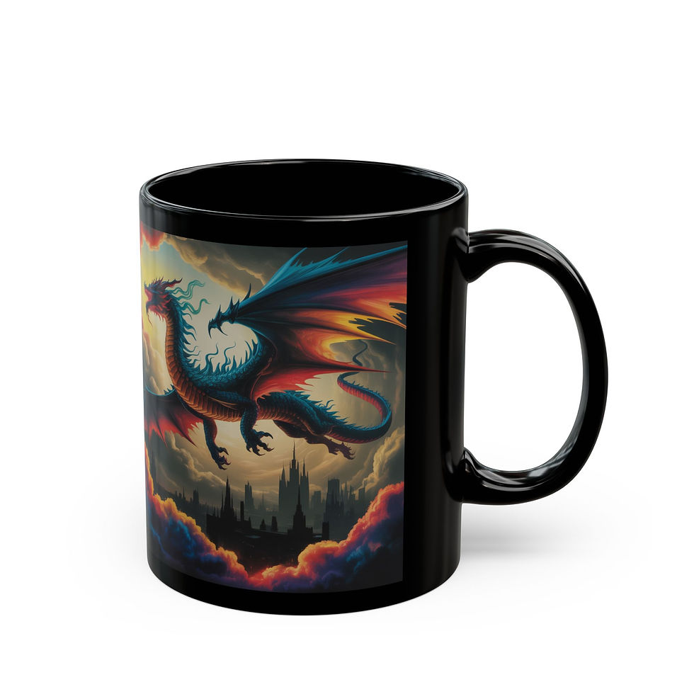 Thumbnail: Dragon at Dawn Mug - Perfect for Coffee Lovers, Gift for Gamers