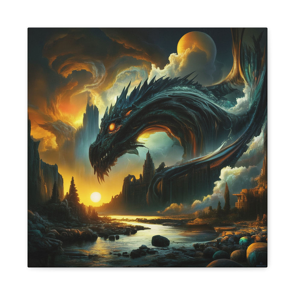 Thumbnail: Dark Forecast Canvas Wall Art, Fantasy Home Decor, Art for Gamers