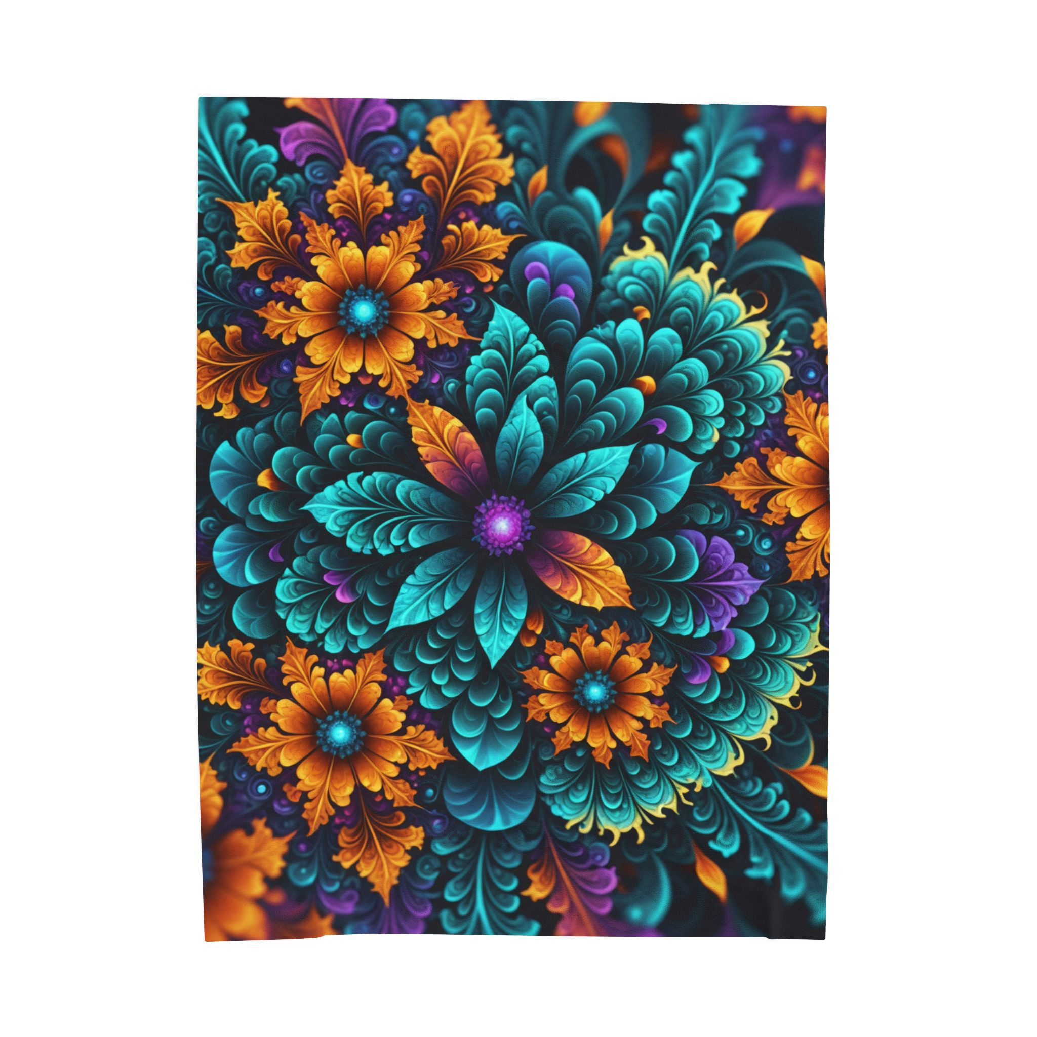 Teal Contrast Plush Blanket, Soft Throw, Living Room Decor, Cozy Home Decor