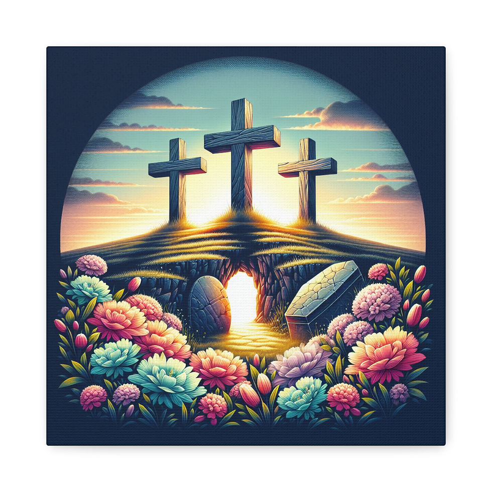 Thumbnail: Inspirational Canvas Art - Vibrant Crosses with Floral Design, Gallery Wrap