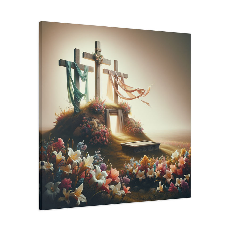 Thumbnail: Inspirational Canvas Wall Art - Religious Floral Crosses Decor