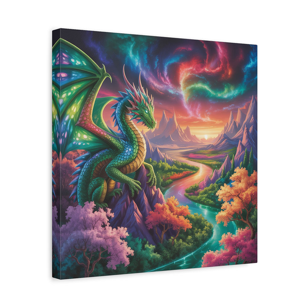 Thumbnail: June Dragon Canvas Wall Art, Home Décor for Dragon Lovers, Magical Gift
