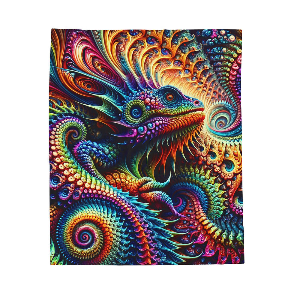 Thumbnail: Radiant Reptile Plush Blanket, Cozy Home Decor, Colorful Throw for All Seasons