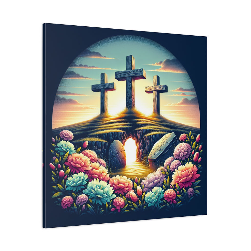 Thumbnail: Inspirational Canvas Art - Vibrant Crosses with Floral Design, Gallery Wrap