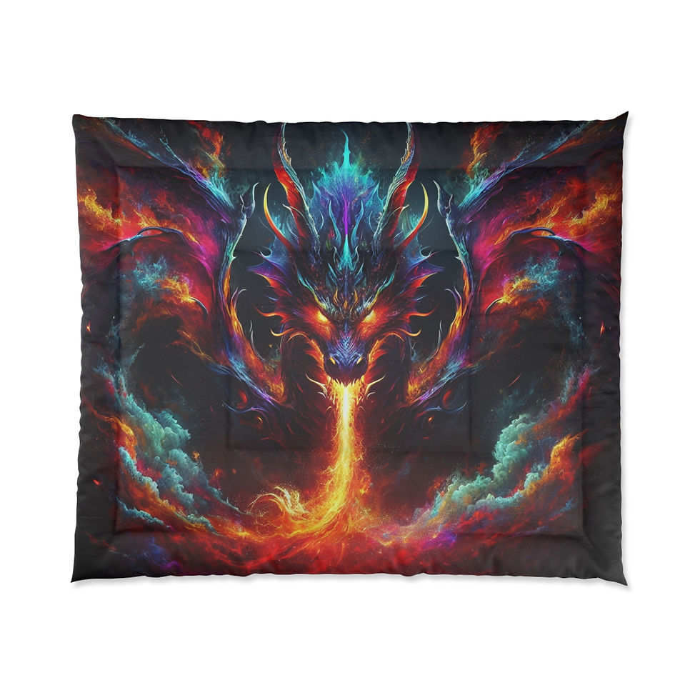 Thumbnail: Dragons Breath Comforter - Gift for Gamers, Theme Room Essentials, Bedspread