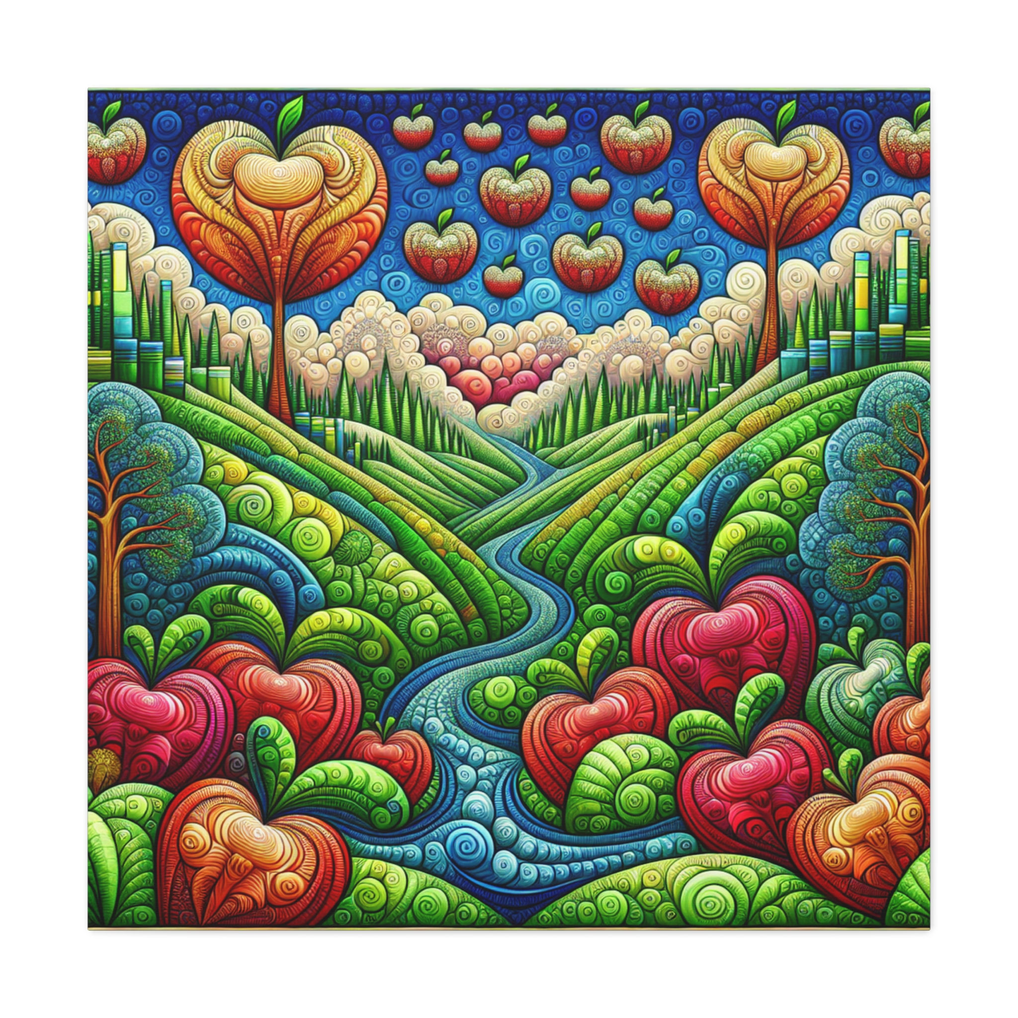 Apples for Teacher Canvas Art - Landscape Decor for Teacher Appreciation