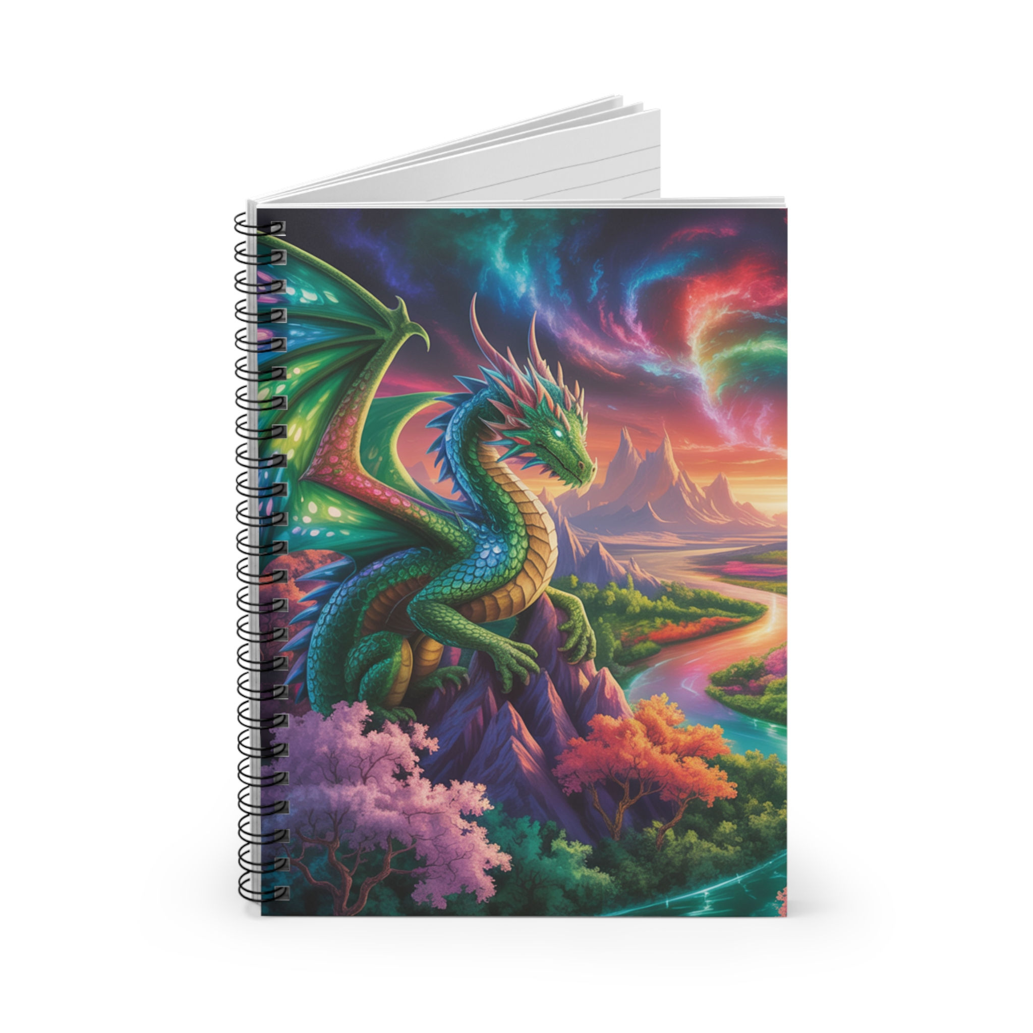 June Dragon Spiral Notebook - Vibrant Art for Fantasy Lovers, Journaling