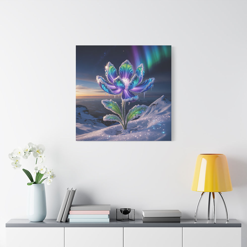 Thumbnail: Aurora Frost Flower Matte Canvas Wall Art