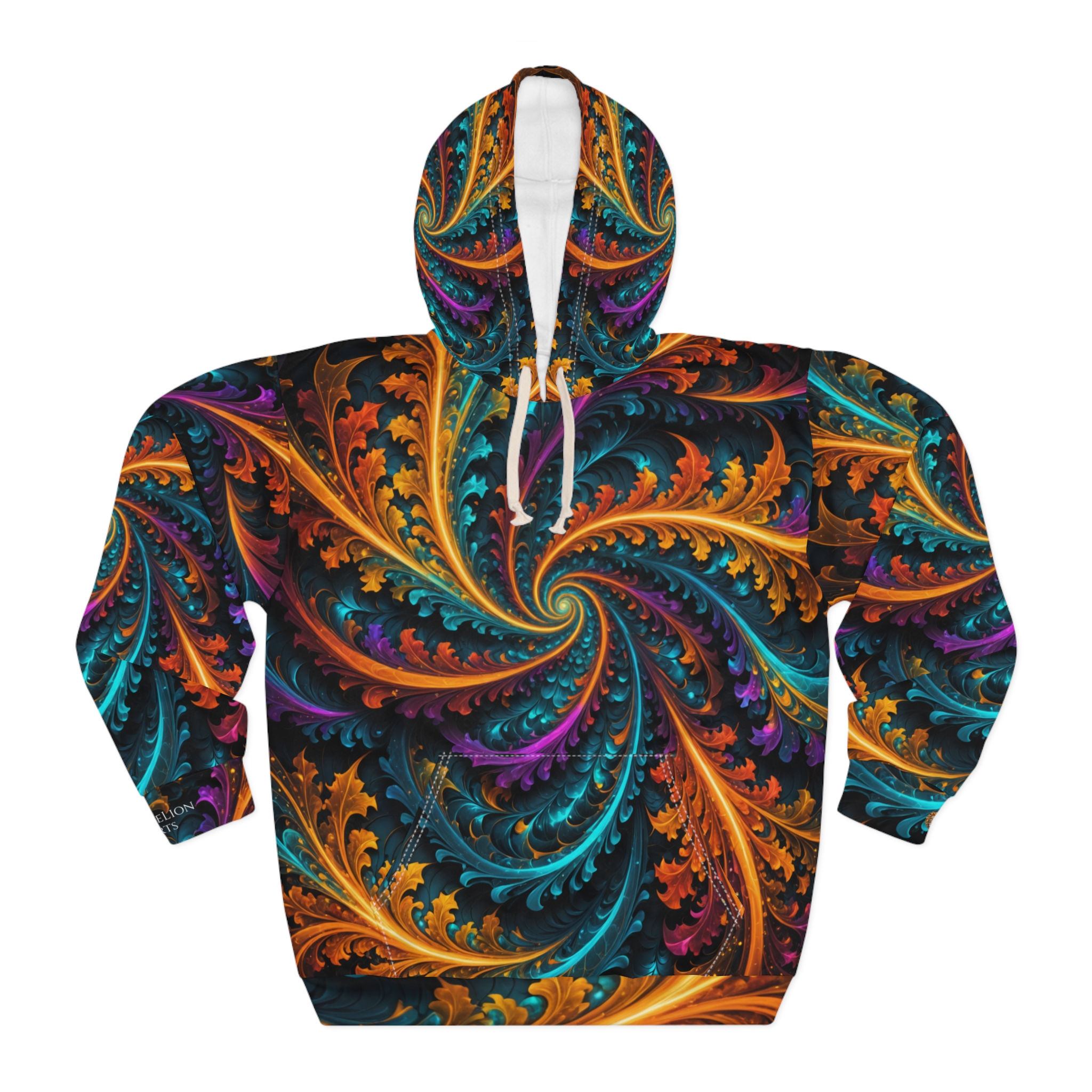 Autumnal Spiral Premium Pullover Hoodie, Cozy Sweatshirt, Art-Inspired Gift