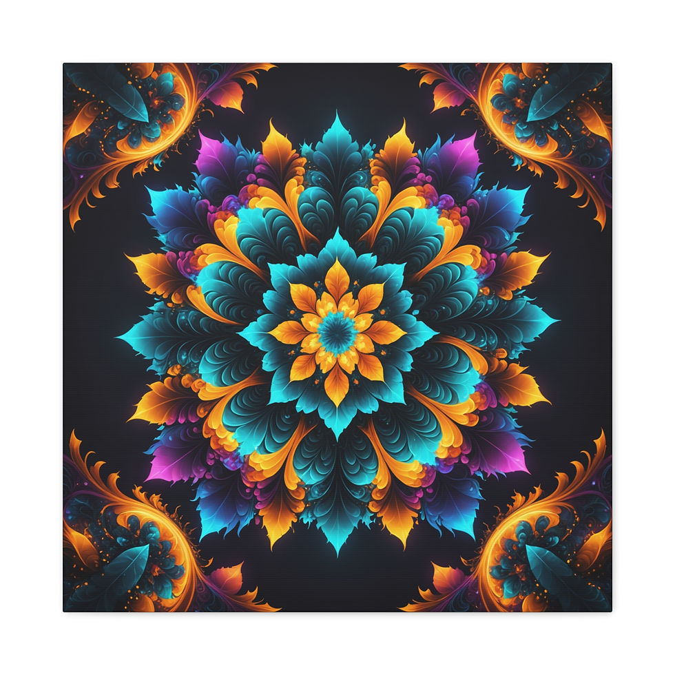 Thumbnail: Floral Mandala - Canvas Wall Art
