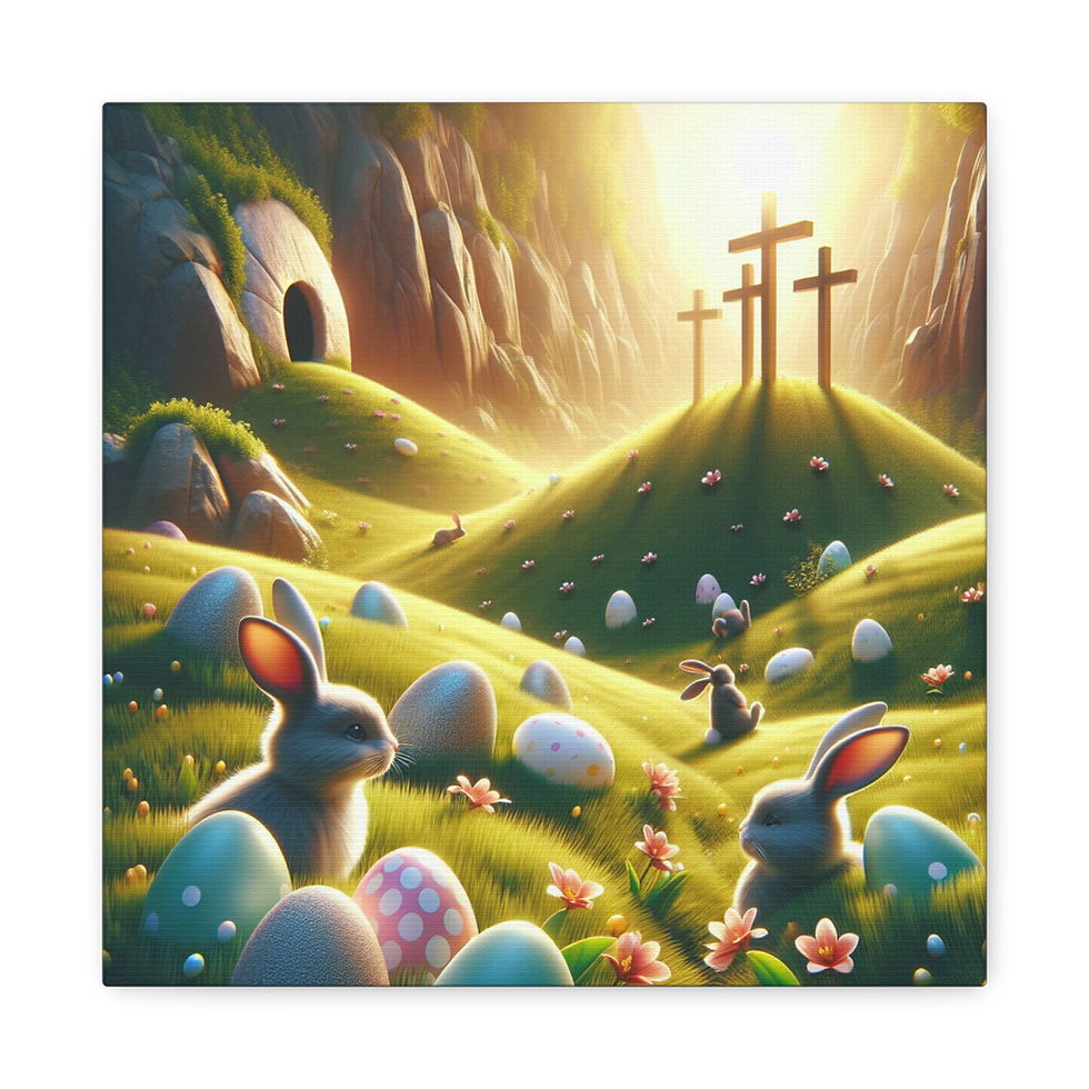 Thumbnail: Easter Bunny Canvas Wall Art - Serene Spring Decor