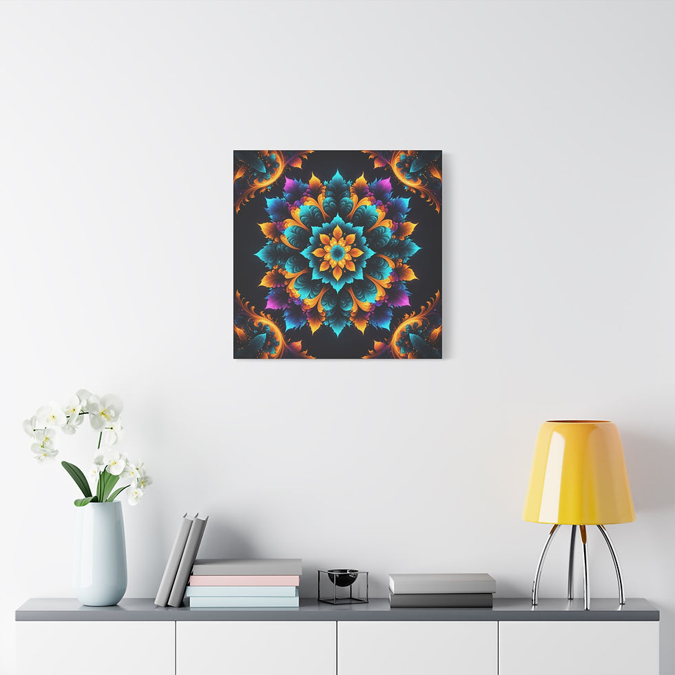 Thumbnail: Floral Mandala - Canvas Wall Art