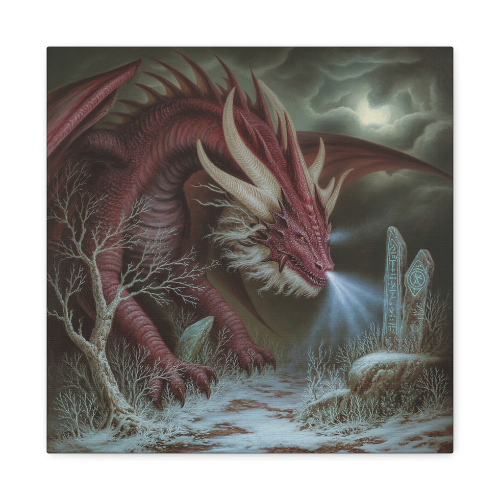 Thumbnail: Red Dragon Breath Matte Stretched Canvas