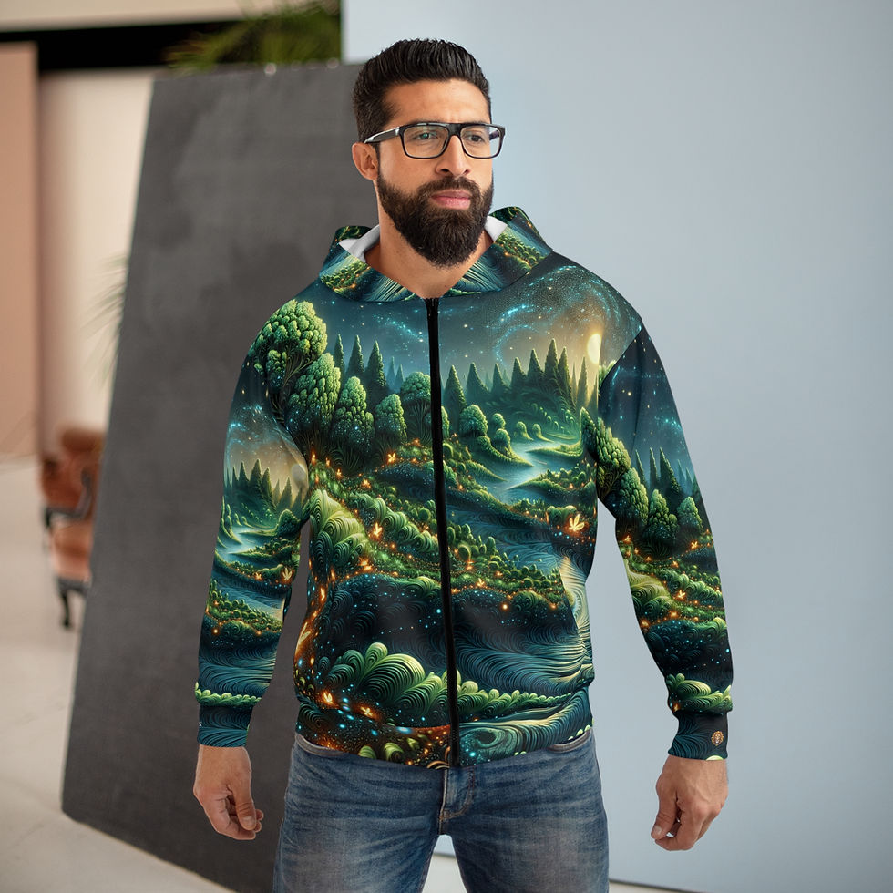 Thumbnail: Fireflies Premium Zip Hoodie, Cozy Unisex Hoodie, Autumn Fashion