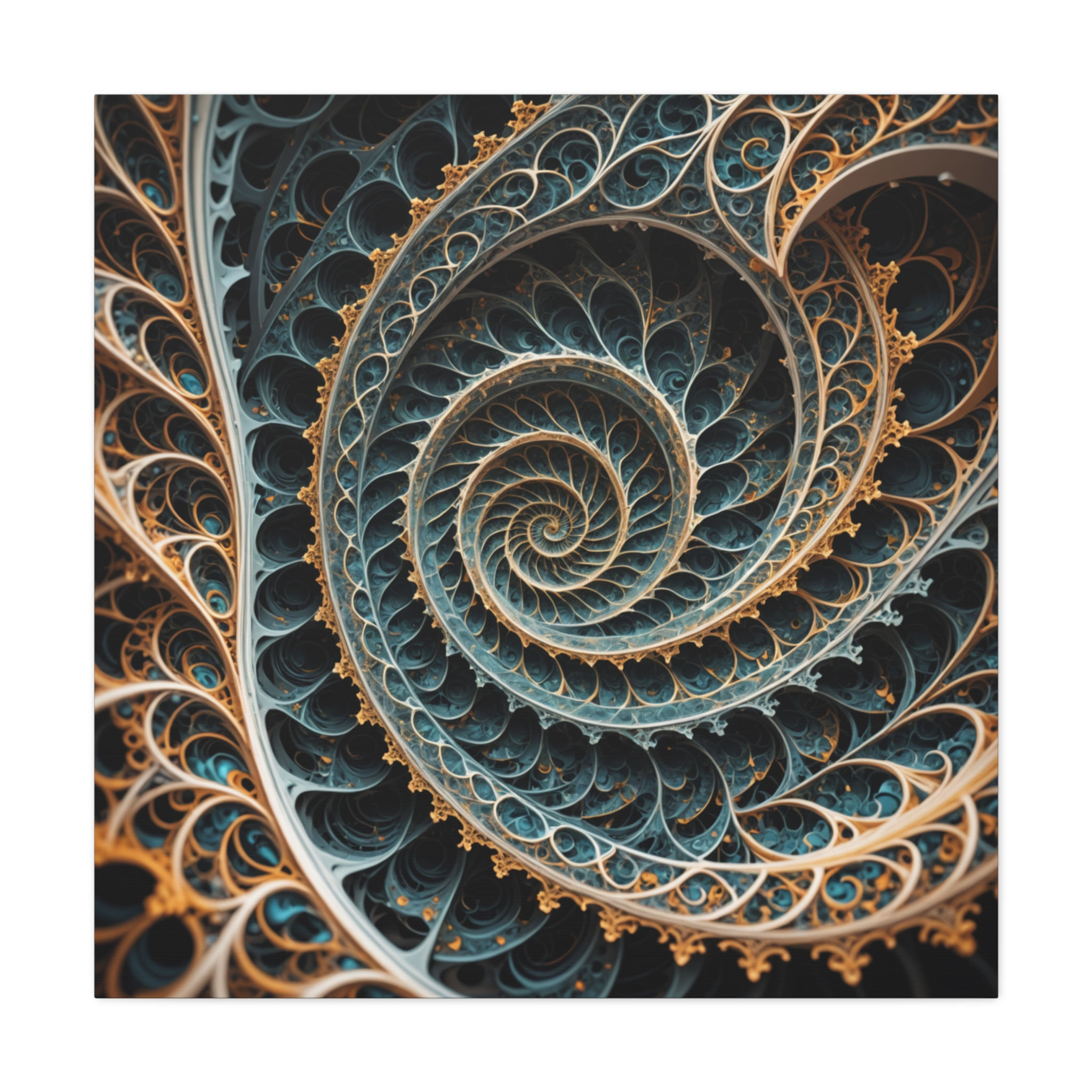 Fractal Spiral Canvas Wall Art - Elegant Home Decor