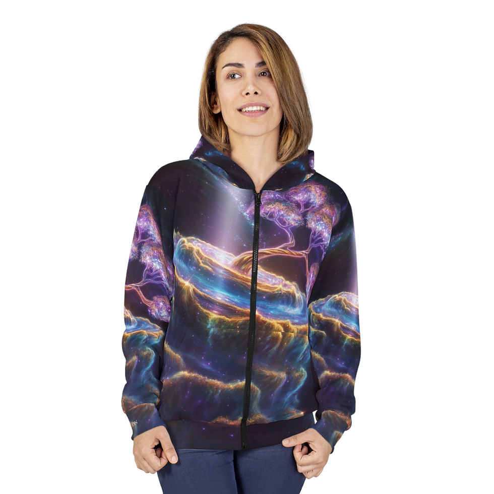 Thumbnail: Starseed Premium Zip Hoodie - Cosmic Design, Galaxy Hoodie, Artful Outerwear