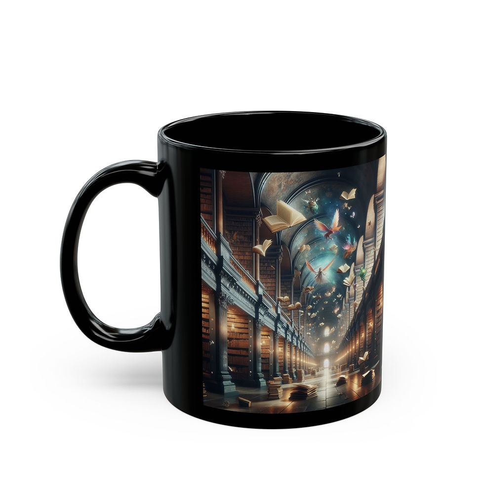 Thumbnail: Enchanting Library Mug - Unique Coffee Cup, Perfect Gift for Book Lovers
