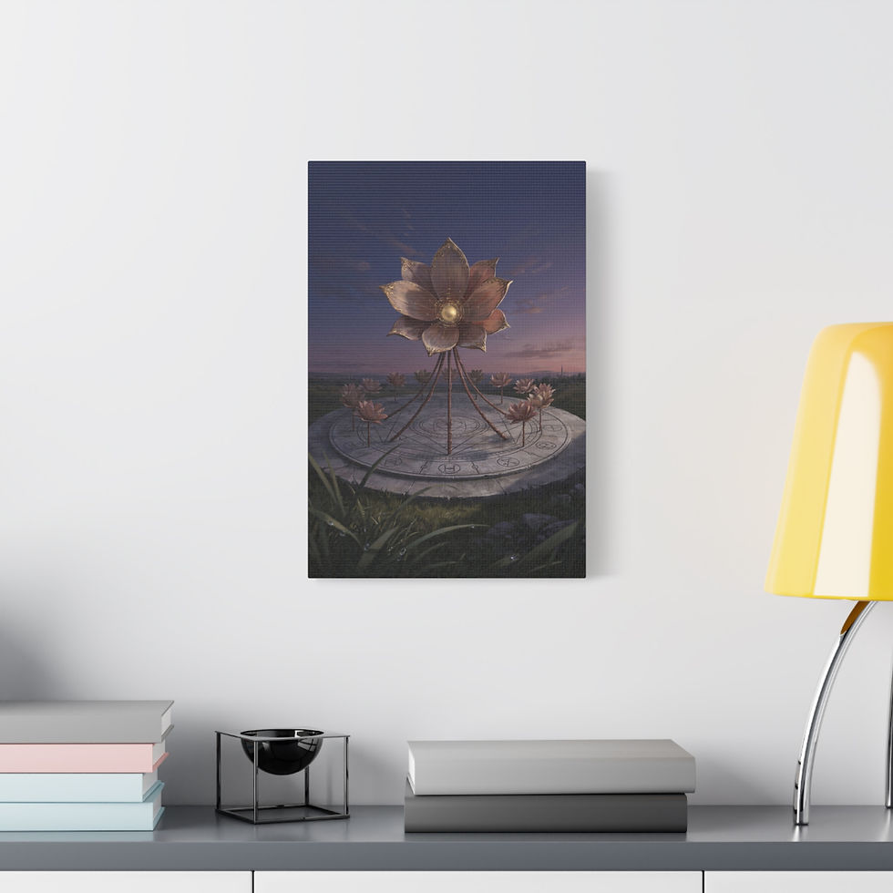 Thumbnail: Mystic Lotus Garden Canvas Print — Stretched Matte Wall Art