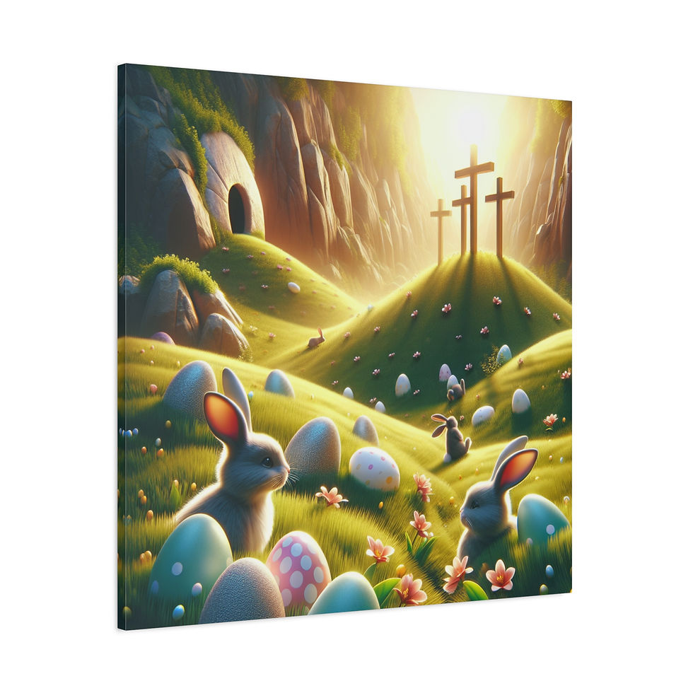 Thumbnail: Easter Bunny Canvas Wall Art - Serene Spring Decor