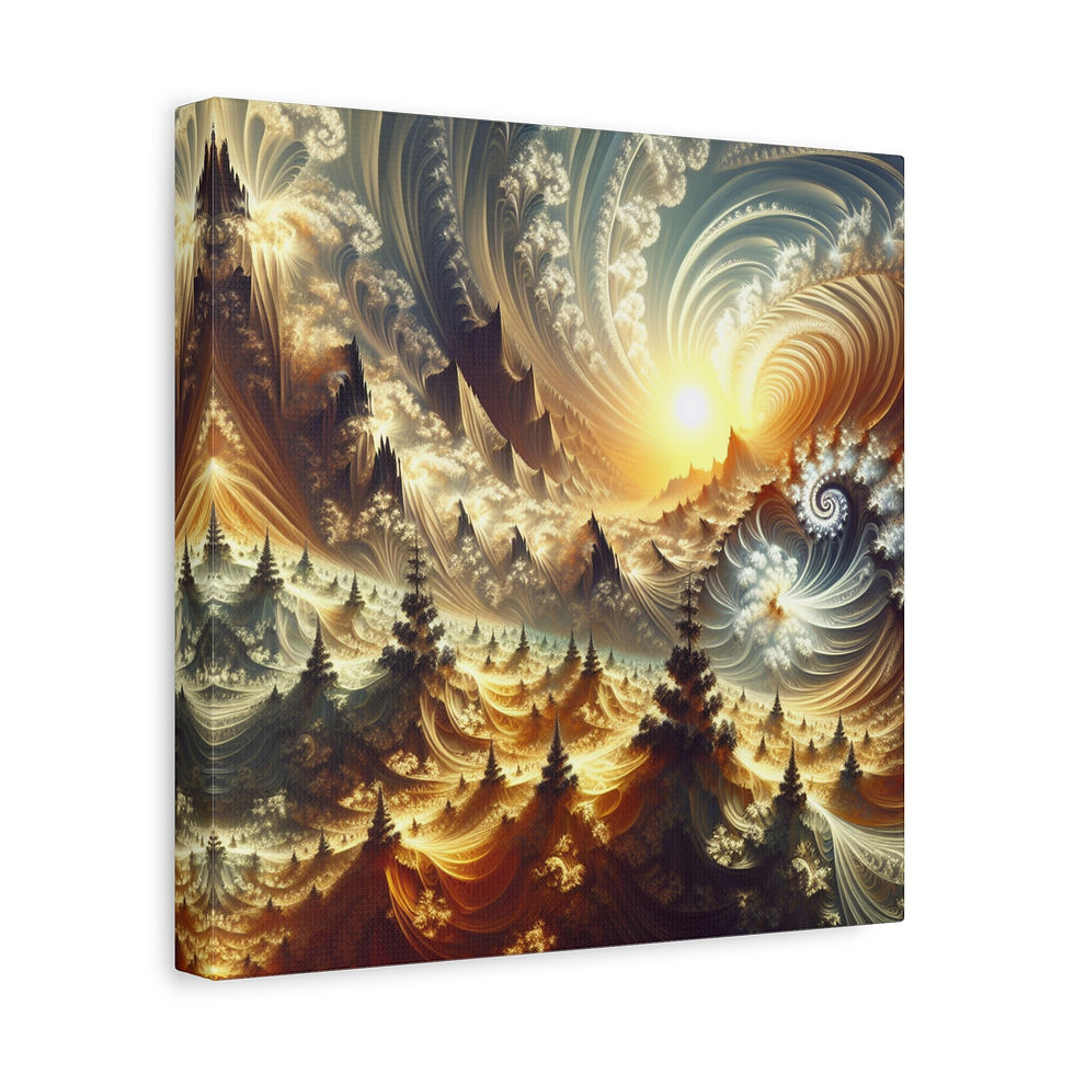 Thumbnail: Mountain Sunrise Canvas Wall Art, Abstract Wall Decor, Home Decor