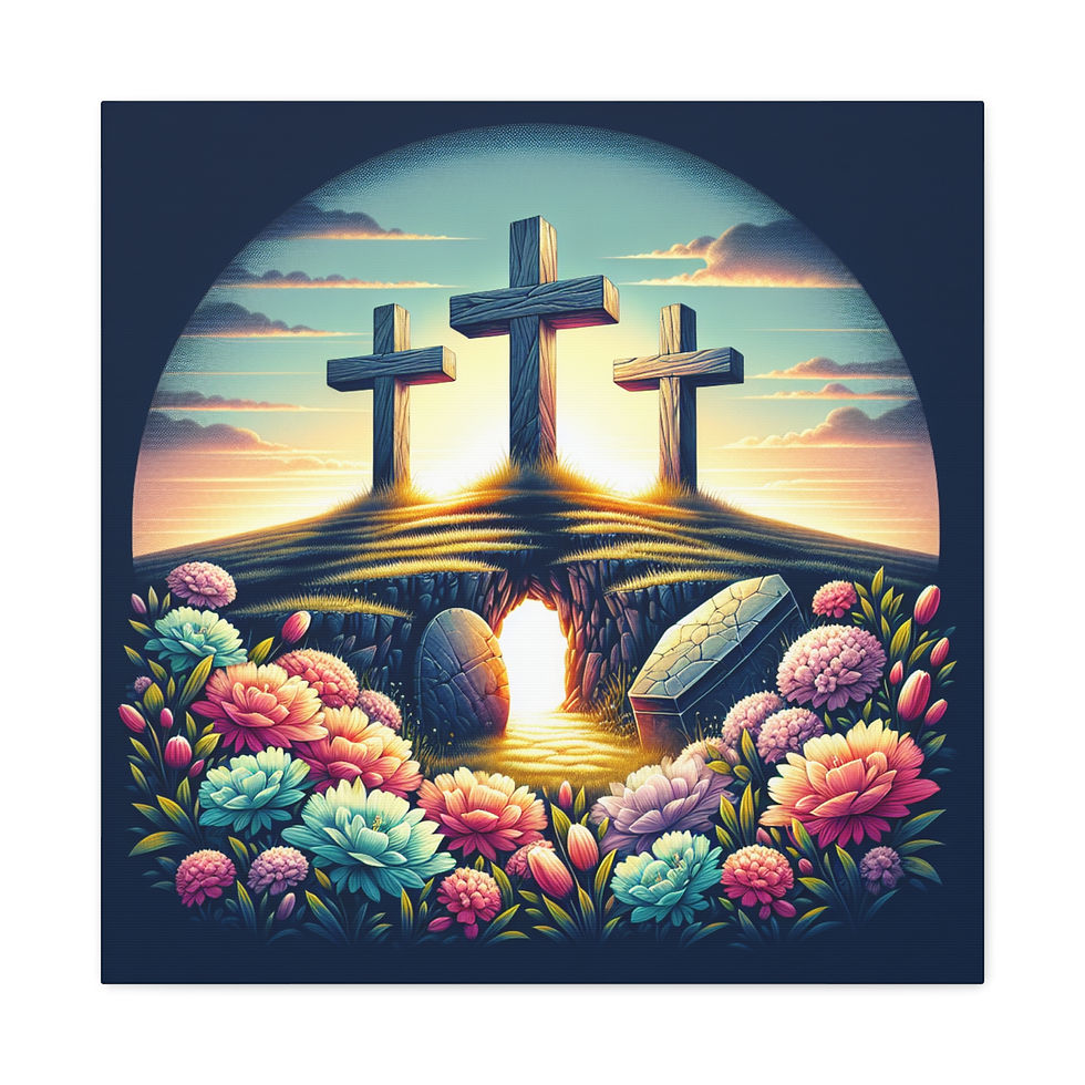 Thumbnail: Inspirational Canvas Art - Vibrant Crosses with Floral Design, Gallery Wrap