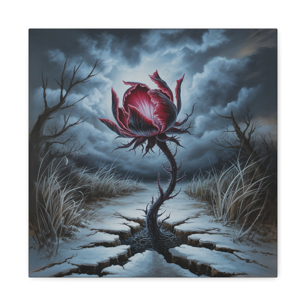 Thumbnail: Dark Fantasy Rose Canvas Print — Gothic Bloom Wall Art