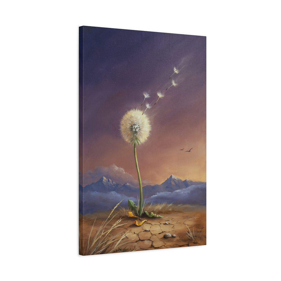 Thumbnail: Dandelion Dreamscape Matte Stretched Canvas