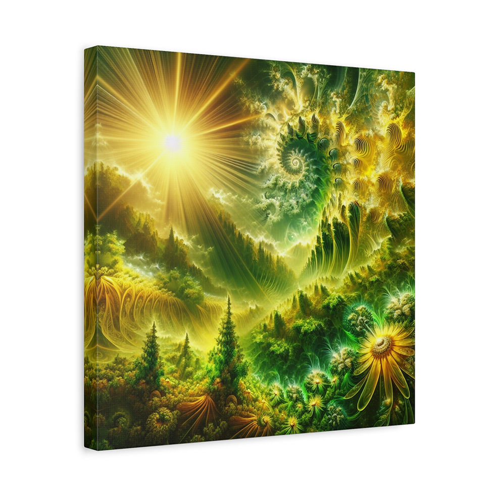 Thumbnail: Natural Dream Canvas Wall Art, Whimsical Wall Decor, Fractal Landscape