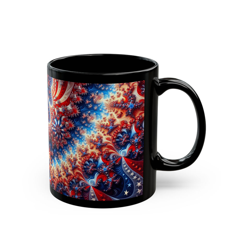 Thumbnail: Patriotic Abstract Mug - Perfect for Coffee Lovers, Ideal for Memorial Day