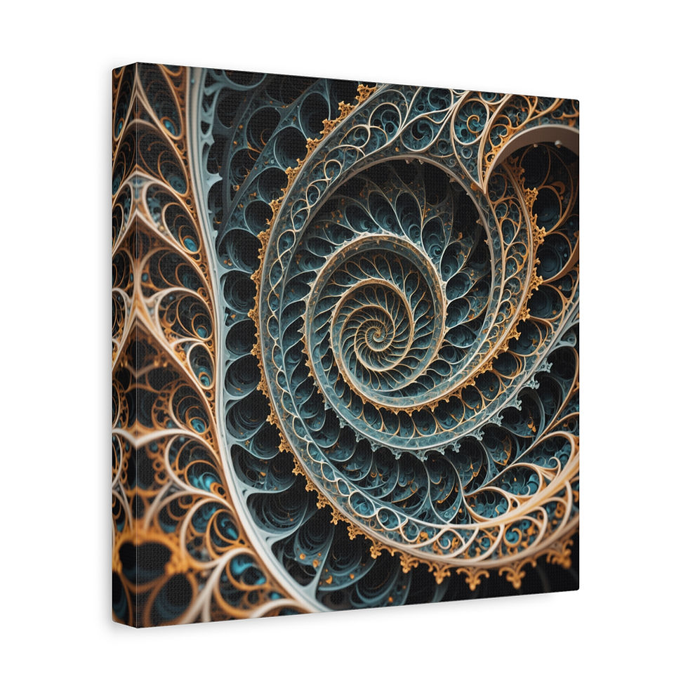 Thumbnail: Fractal Spiral Canvas Wall Art - Elegant Home Decor