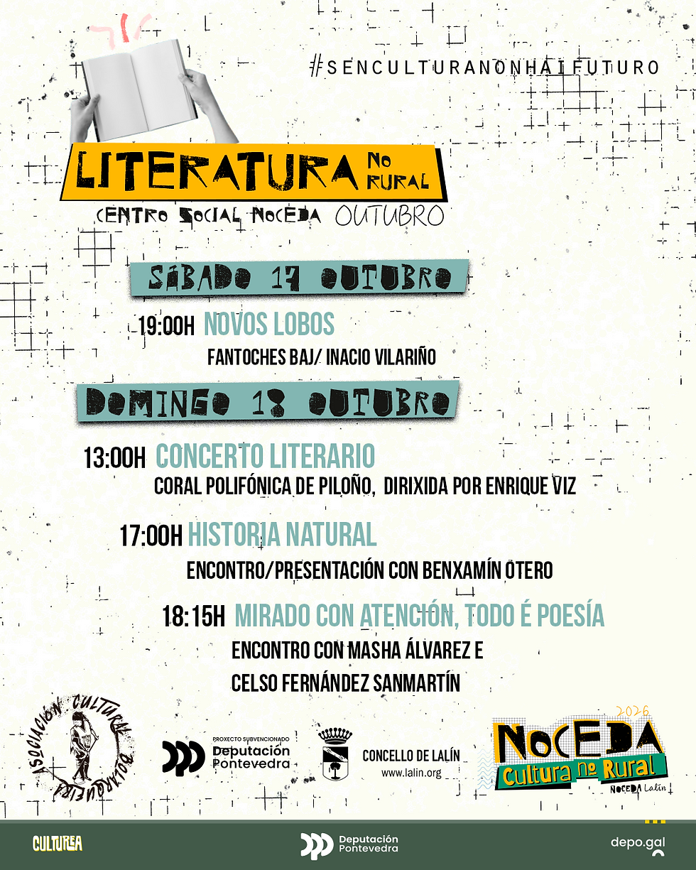 Noceda celebra unha nova edición de Literatura no Rural con teatro, música e encontros literarios
