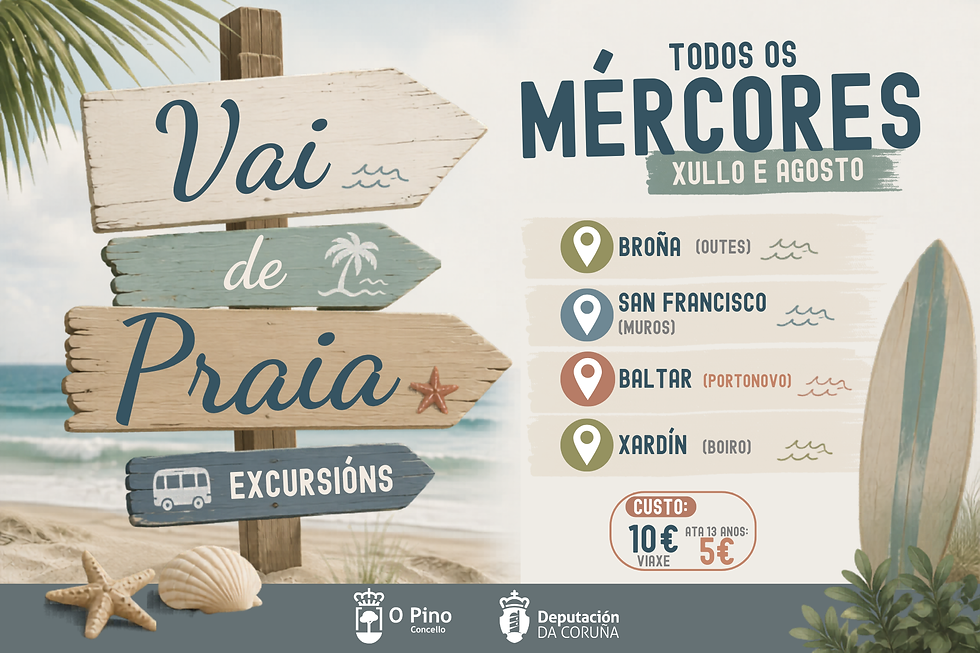 O Concello do Pino pon en marcha unha nova edición do programa 'Vai de Praia'