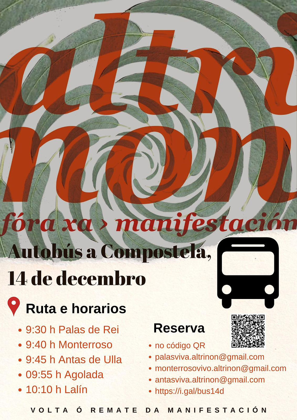 Xa podes solicitar praza para asistir en autobús e de balde á manifestación contra Altri do día 14